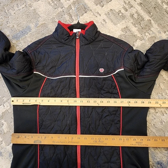 Pearl Izumi cycling jacket. Women's XL. Black/Pink Red Floral Embroidered. - Picture 9 of 13